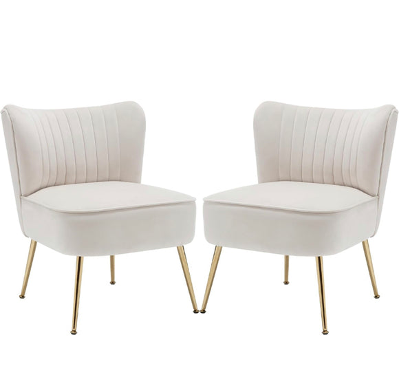 Ivory Accent Chairs (Pair) $100.00