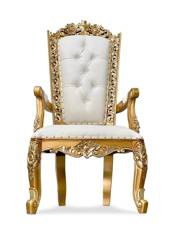 White/Ivory & Gold Casper Arm Chair Starting at $125